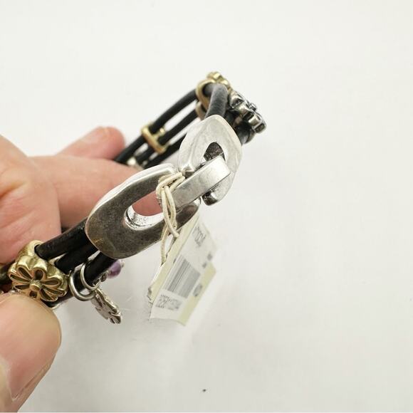 Lucky Brand Bracelet two tone Floral Flower Casual Boho Jewelry Bohemian NWT - Picture 6 of 14